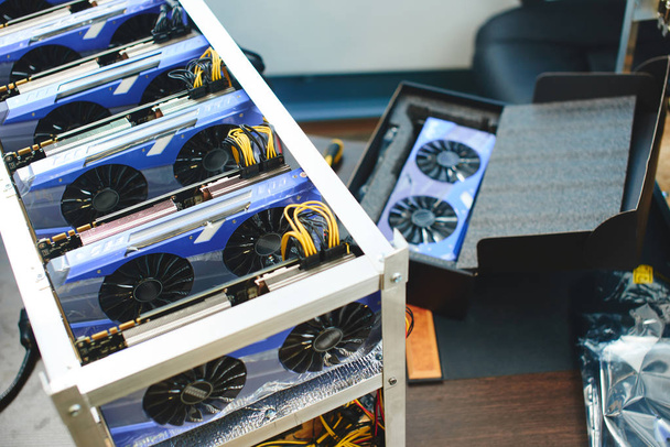 Farm graphics cards for mining crypto currencies  - Fotografie, Obrázek