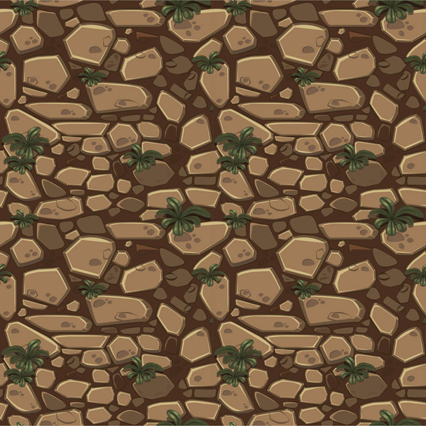 Bekijk above naadloze achtergrond textuur bruin stenen. Illustratie van de Game voor de Ui-element - Vector, afbeelding