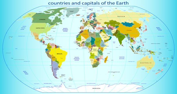 země a hlavní města světa - Vektor, obrázek