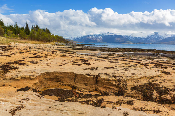 Kutup Dairesi Norveç'te ötesinde Senja Adası manzaralı - Fotoğraf, Görsel