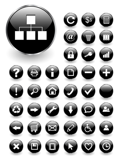 Web icons, buttons set - Vector, imagen