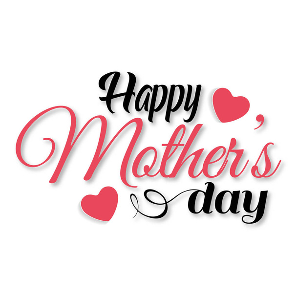 Tarjeta Feliz Día de la Madre con tipografía y fondo blanco
 - Vector, imagen