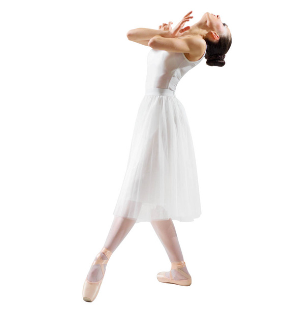 Young ballerina isolated on white - Photo, Image