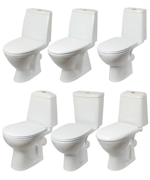 Ensemble de toilettes isolées sur fond blanc
 - Photo, image