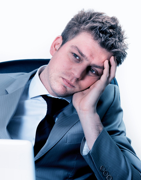 empresário exausto no escritório
 - Foto, Imagem