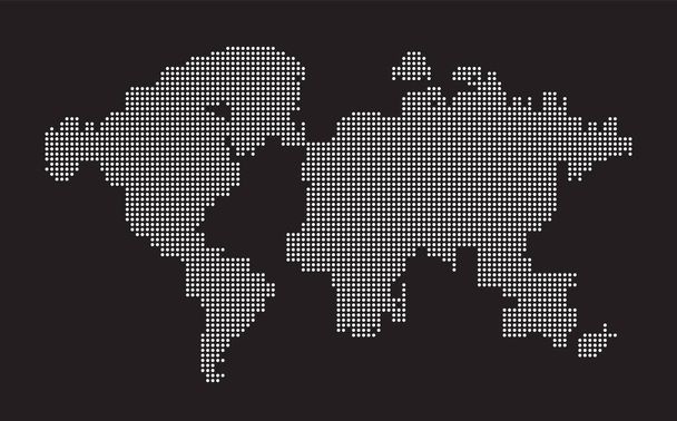 Zusammensetzung der Punkte auf der Weltkarte, die die globale, globale Vernetzung, die internationale Bedeutung, den Tourismus repräsentieren. Karte digitales Design. - Vektor, Bild