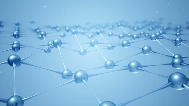 Varrat nélküli hurok élénkség lassú mozgó molekulák vagy hálózati üveg és kristály - Felvétel, videó