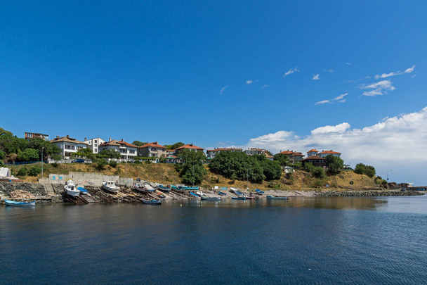 AHTOPOL, BULGARIA - JUNE 30, 2013: Panorama of port of town of Ahtopol,  Burgas Region, Bulgaria - Фото, изображение