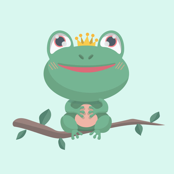 Little frog. Vector illustration of a cute little frog. - Vector, afbeelding
