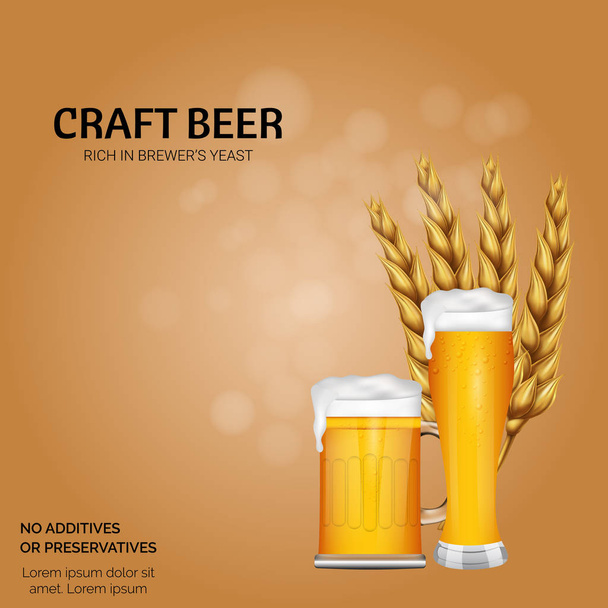 Craft beer ector illustration of beer glass . vector illustration. - Vektor, kép