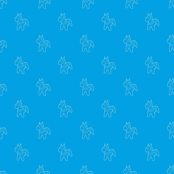 Toy horse pattern vector seamless blue - Vetor, Imagem