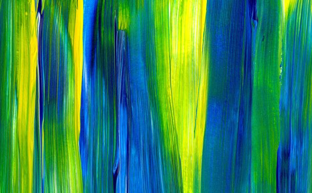 Abstract acrylic painting in mixed colours for use as background, texture, design element. Modern art with brush stroke texture - Photo, Image