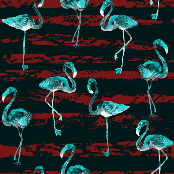 Το Flamingo μοτίβο. Καλοκαίρι ακουαρέλα φόντο. - Φωτογραφία, εικόνα