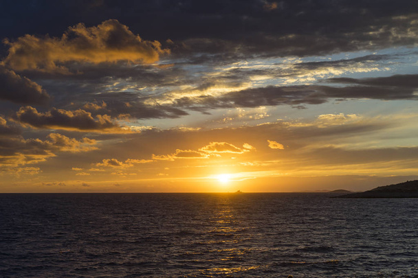 Beautiful sunset at Adriatic Sea in Croatia, Europe. - Фото, изображение