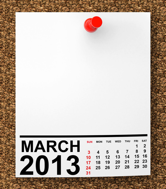kalender maart 2013 - Foto, afbeelding