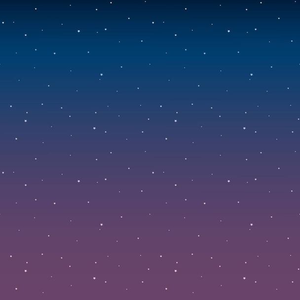 Space with stars night sky before sunrise pink vector. - Vector, Image