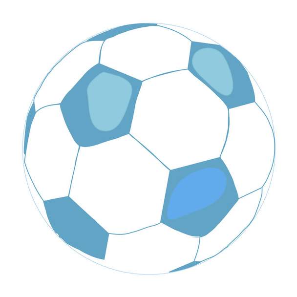 Fußball-Ikone. Flache Vektordarstellung in schwarz auf weißem Hintergrund. Ausrüstung für Sport, gesunden Lebensstil und körperliche Aktivität - Vektor, Bild