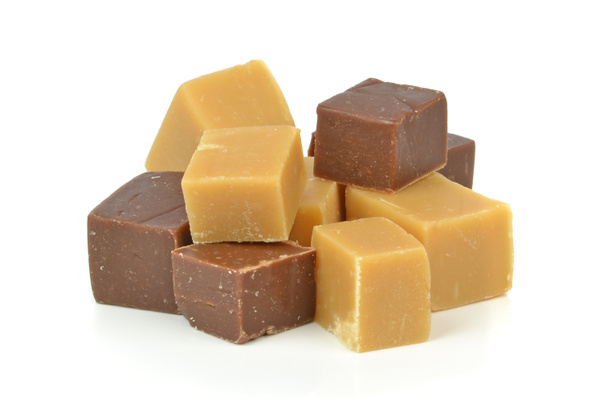 A pile of vanilla and chocolate toffee fudge - Foto, immagini