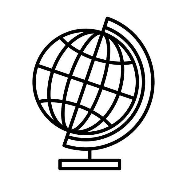 Globe lijn Wereldbolicoon geïsoleerd op een witte achtergrond. Platte ontwerp. Vectorillustratie - Vector, afbeelding