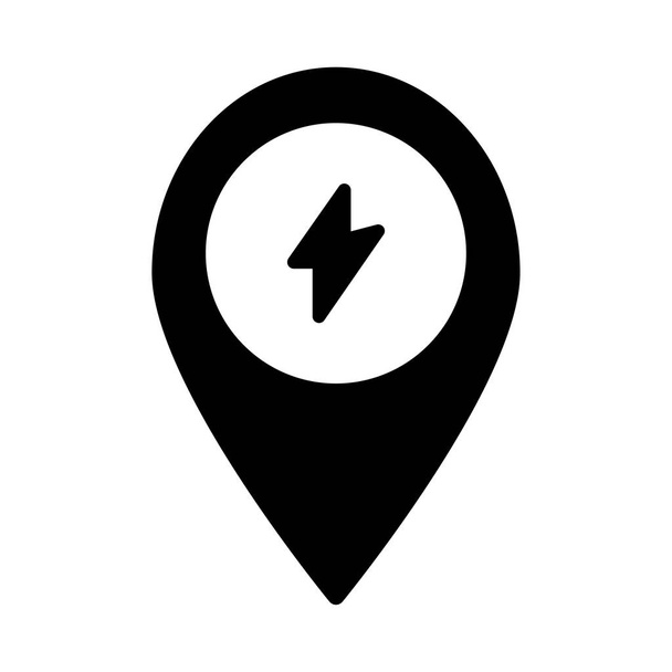 Glyph location map sign isolated on white background - Vetor, Imagem