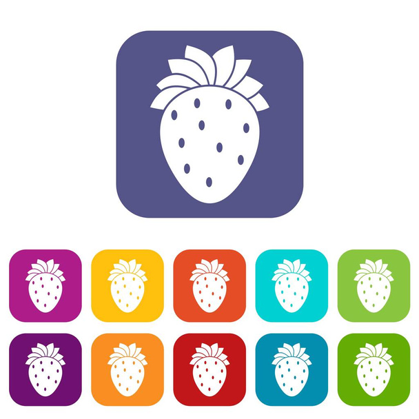 Strawberry icons set - Vector, afbeelding