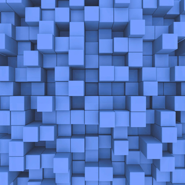 Abstract background. Blue cubes. 3D illustration - Photo, Image