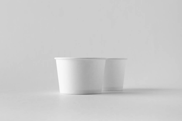 White ice cream paper cup mock-up. - Foto, Imagen