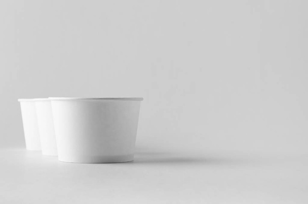 White ice cream paper cup mock-up. - Fotó, kép