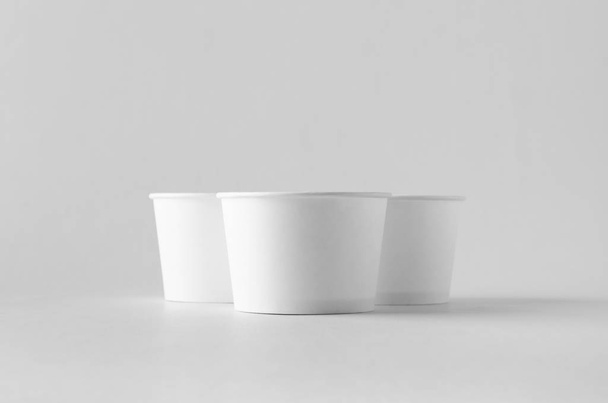 White ice cream paper cup mock-up. - Foto, Imagem