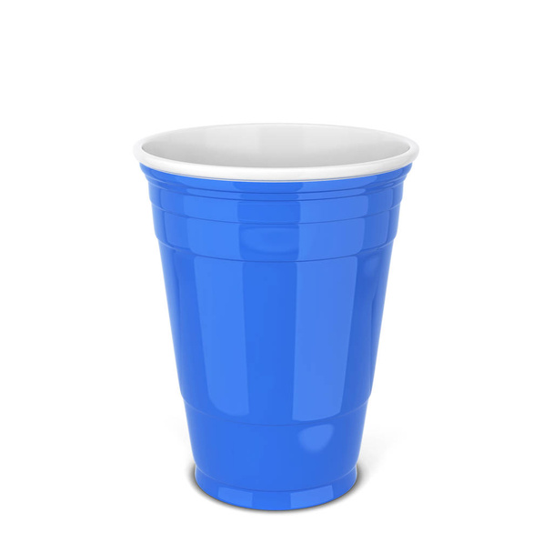 Plastic party cup. 3d illustration isolated on white background  - Фото, зображення