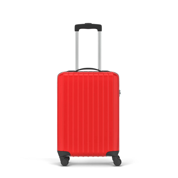Plastic travel suitcase. 3d illustration isolated on white background  - Foto, Imagem