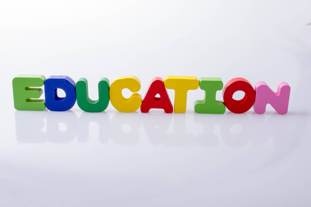 the word EDUCATION written with colorful letter blocks - Fotoğraf, Görsel