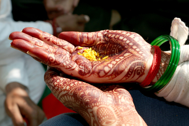 Pakistan and Indian bridal showing hands wedding ceremony - Photo, Image