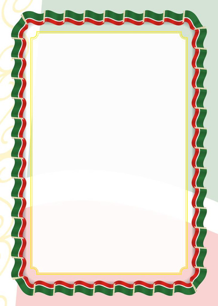 Πλαίσιο και στα σύνορα της κορδέλας με σημαία της Τσετσενίας, πρότυπο στοιχεία για το πιστοποιητικό και δίπλωμα. Διάνυσμα. - Διάνυσμα, εικόνα