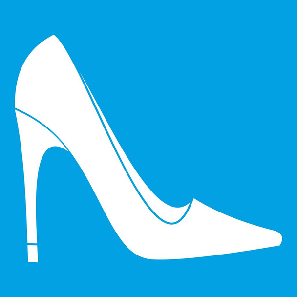 High heel shoe icon white - Vector, afbeelding