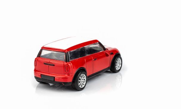 red toy car isolated on white background. - Valokuva, kuva