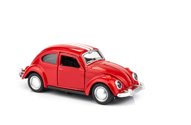 red toy car isolated on white background. - Foto, Imagem