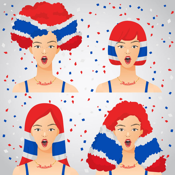 Surprised Woman with National Flag Haircut : Vector Illustration - Διάνυσμα, εικόνα