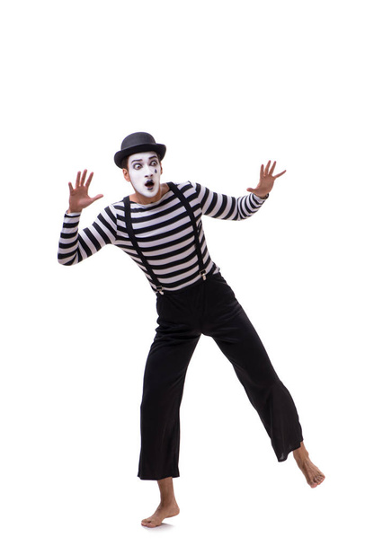 Young mime isolated on white background - Photo, Image