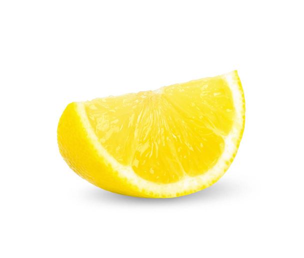 Slice lemon isolated on white clipping path. - Photo, Image