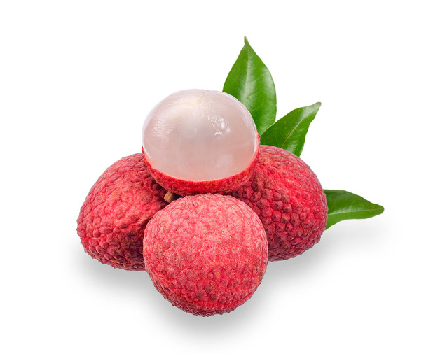 Lychee isolated on white with clipping path. - Photo, Image