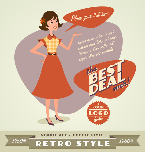retro vector with place for your text - Wektor, obraz