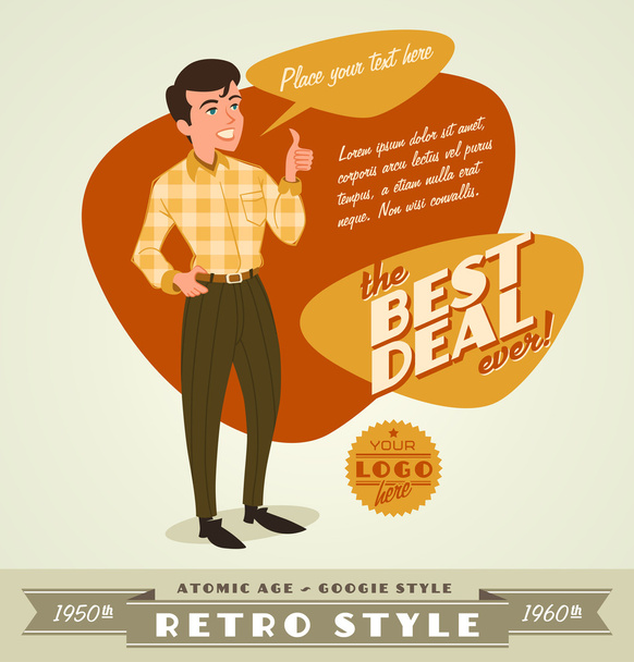 retro vector with place for your text - Vektori, kuva
