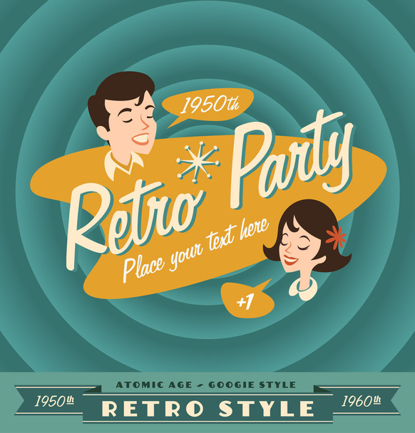 vintage and retro lables retro party - Vektori, kuva