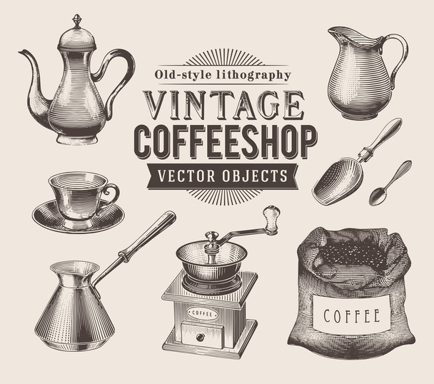 coffee shop background - Vector, imagen