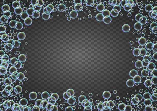 Shampoo bubbels op verloop achtergrond - Vector, afbeelding