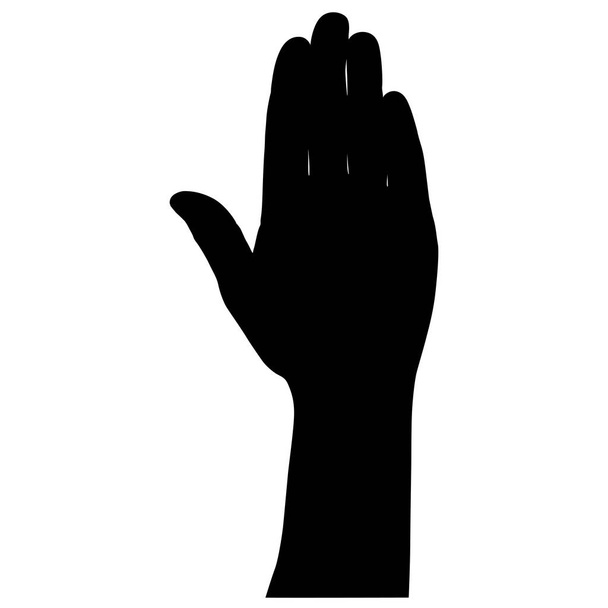 Silhueta preta de mãos no fundo branco
 - Vetor, Imagem