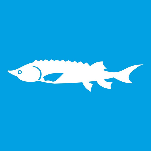 Свіжа значок осетрової риби білий
 - Вектор, зображення