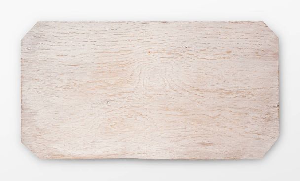 Tablero de madera blanco aislado, vista superior
 - Foto, Imagen