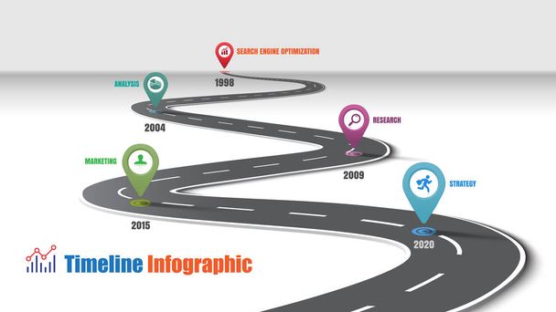 Инфографический шаблон бизнес-карты с указателями, предназначенными для абстрактного фона вехой современной технологии процесса диаграммы Цифровой график представления данных маркетинга Векторная иллюстрация
 - Вектор,изображение